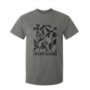 I Wear Black For My Mom T Shirt For Kid Melanoma Support Squad TS12 Military Green Print Your Wear