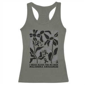 I Wear Black For My Mom Racerback Tank Top Melanoma Support Squad TS12 Military Green Print Your Wear