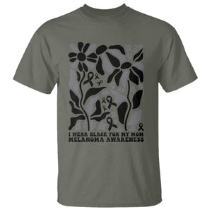 I Wear Black For My Mom T Shirt Melanoma Support Squad TS12 Military Green Print Your Wear