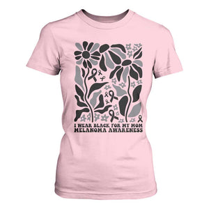 I Wear Black For My Mom T Shirt For Women Melanoma Support Squad TS12 Light Pink Print Your Wear