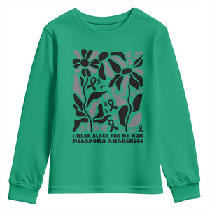 I Wear Black For My Mom Youth Sweatshirt Melanoma Support Squad TS12 Irish Green Print Your Wear