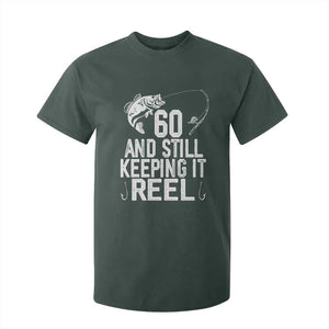 Personalized 60th Birthday Fishing T Shirt For Kid Custom Number Bday Still Keeping It Reel TS12 Dark Forest Green Print Your Wear
