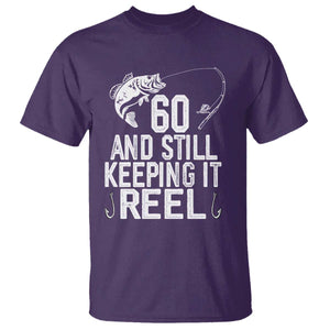 Personalized 60th Birthday Fishing T Shirt Custom Number Bday Still Keeping It Reel TS12 Purple Print Your Wear