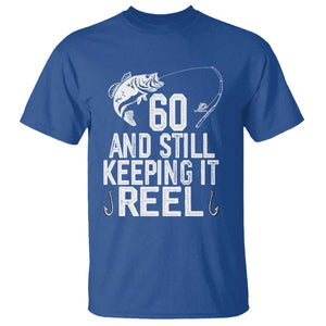 Personalized 60th Birthday Fishing T Shirt Custom Number Bday Still Keeping It Reel TS12 Royal Blue Print Your Wear