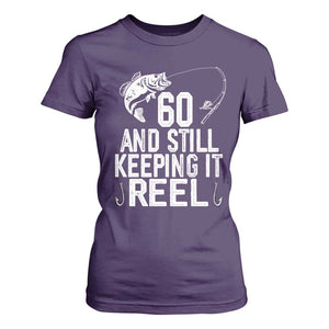 Personalized 60th Birthday Fishing T Shirt For Women Custom Number Bday Still Keeping It Reel TS12 Purple Print Your Wear
