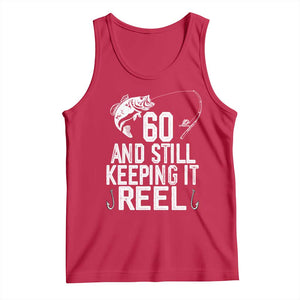Personalized 60th Birthday Fishing Tank Top Custom Number Bday Still Keeping It Reel TS12 Red Print Your Wear