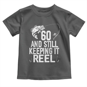 Personalized 60th Birthday Fishing Toddler T Shirt Custom Number Bday Still Keeping It Reel TS12 Dark Heather Print Your Wear