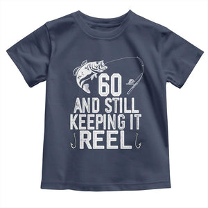 Personalized 60th Birthday Fishing Toddler T Shirt Custom Number Bday Still Keeping It Reel TS12 Navy Print Your Wear