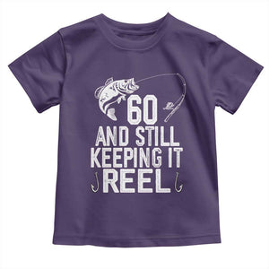 Personalized 60th Birthday Fishing Toddler T Shirt Custom Number Bday Still Keeping It Reel TS12 Purple Print Your Wear