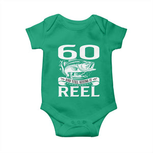 Still Keeping It Reel At 60 Baby Onesie Fisherman Birthday Gift TS12 Irish Green Print Your Wear