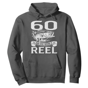 Still Keeping It Reel At 60 Hoodie Fisherman Birthday Gift TS12 Dark Heather Print Your Wear