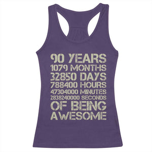 90 Years Of Being Awesome Racerback Tank Top 90th Birthday Gift Idea TS12 Purple Print Your Wear