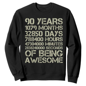 90 Years Of Being Awesome Sweatshirt 90th Birthday Gift Idea TS12 Black Print Your Wear
