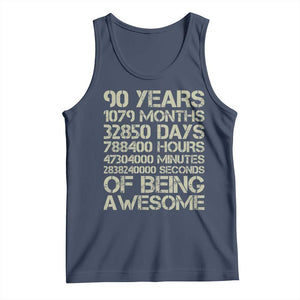 90 Years Of Being Awesome Tank Top 90th Birthday Gift Idea TS12 Navy Print Your Wear