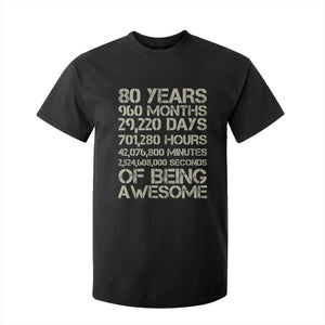 Vintage 80th Birthday Gift T Shirt For Kid 80 Years Of Being Awesome TS12 Black Print Your Wear