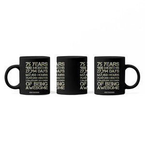 Vintage 75th Milestone Birthday Coffee Mug 75 Years Of Being Awesome TS12 Print Your Wear
