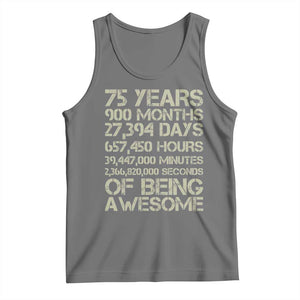 Vintage 75th Milestone Birthday Tank Top 75 Years Of Being Awesome TS12 Black Heather Print Your Wear