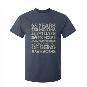 65th Milestone Birthday Gift T Shirt For Kid 65 Years Of Being Awesome TS12 Navy Print Your Wear