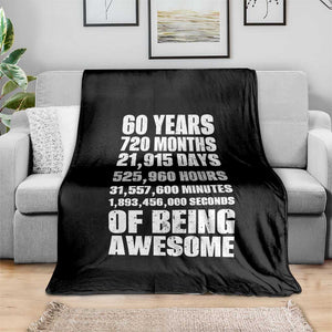 Cheers To 60 Years Birthday Throw Blanket Sixty Years Of Awesome TS12 Print Your Wear
