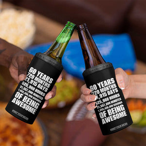 Cheers To 60 Years Birthday 4 in 1 Can Cooler Tumbler Sixty Years Of Awesome TS12 Print Your Wear