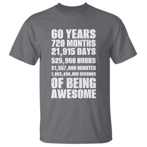 Cheers To 60 Years Birthday T Shirt Sixty Years Of Awesome TS12 Charcoal Print Your Wear