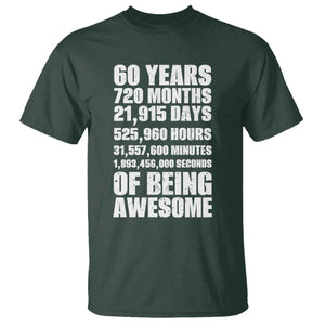 Cheers To 60 Years Birthday T Shirt Sixty Years Of Awesome TS12 Dark Forest Green Print Your Wear