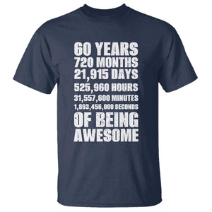 Cheers To 60 Years Birthday T Shirt Sixty Years Of Awesome TS12 Navy Print Your Wear