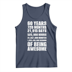 Cheers To 60 Years Birthday Tank Top Sixty Years Of Awesome TS12 Navy Print Your Wear