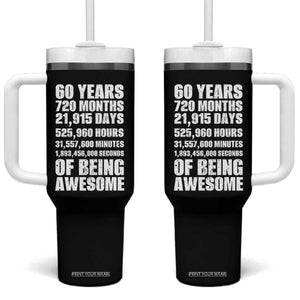 Cheers To 60 Years Birthday Tumbler With Handle Sixty Years Of Awesome TS12 One Size: 40 oz Black Print Your Wear