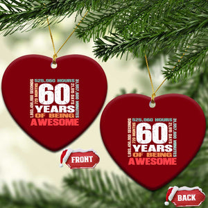 Retro 60 Years Of Being Awesome Ceramic Ornament 60th Birthday Gift Idea TS12 Print Your Wear