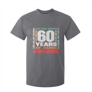 Retro 60 Years Of Being Awesome T Shirt For Kid 60th Birthday Gift Idea TS12 Charcoal Print Your Wear