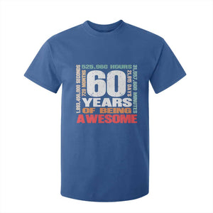 Retro 60 Years Of Being Awesome T Shirt For Kid 60th Birthday Gift Idea TS12 Royal Blue Print Your Wear