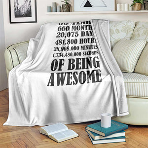 55th Milestone Birthday Throw Blanket 55 Years Of Being Awesome Graphic TS12 Print Your Wear