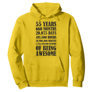 55th Milestone Birthday Hoodie 55 Years Of Being Awesome Graphic TS12 Daisy Print Your Wear