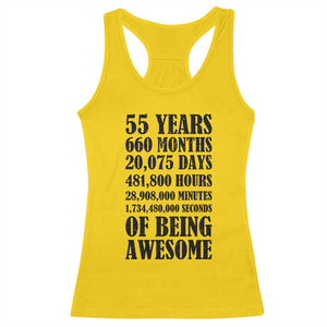 55th Milestone Birthday Racerback Tank Top 55 Years Of Being Awesome Graphic TS12 Daisy Print Your Wear