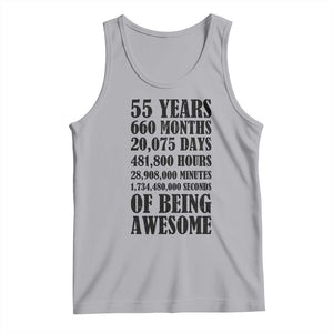 55th Milestone Birthday Tank Top 55 Years Of Being Awesome Graphic TS12 Athletic Heather Print Your Wear