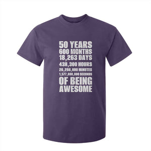50 Years Of Being Awesome T Shirt For Kid 50th Birthday Gift Idea TS12 Purple Print Your Wear