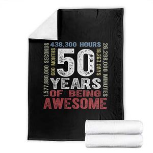 Vintage 50 Years Of Being Awesome Throw Blanket 50th Birthday Legend Gift Idea TS12 Black Print Your Wear