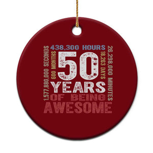 Vintage 50 Years Of Being Awesome Ceramic Ornament 50th Birthday Legend Gift Idea TS12 1pc Red Print Your Wear