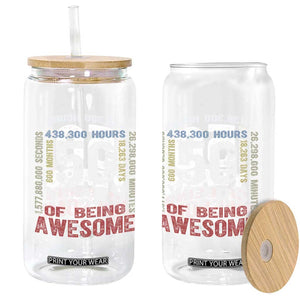 Vintage 50 Years Of Being Awesome Glass Can 50th Birthday Legend Gift Idea TS12 Print Your Wear