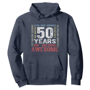 Vintage 50 Years Of Being Awesome Hoodie 50th Birthday Legend Gift Idea TS12 Navy Print Your Wear