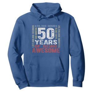 Vintage 50 Years Of Being Awesome Hoodie 50th Birthday Legend Gift Idea TS12 Royal Blue Print Your Wear