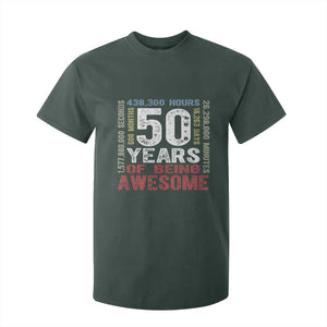 Vintage 50 Years Of Being Awesome T Shirt For Kid 50th Birthday Legend Gift Idea TS12 Dark Forest Green Print Your Wear