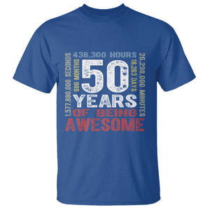 Vintage 50 Years Of Being Awesome T Shirt 50th Birthday Legend Gift Idea TS12 Royal Blue Print Your Wear