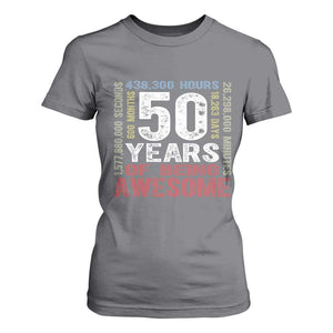 Vintage 50 Years Of Being Awesome T Shirt For Women 50th Birthday Legend Gift Idea TS12 Charcoal Print Your Wear