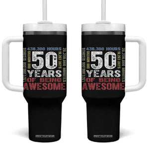 Vintage 50 Years Of Being Awesome Tumbler With Handle 50th Birthday Legend Gift Idea TS12 One Size: 40 oz Black Print Your Wear