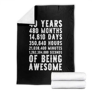 40 Years of Being Awesome Throw Blanket Vintage 1986 Fortieth Birthday Graphic TS12 Black Print Your Wear