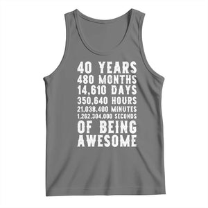 40 Years of Being Awesome Tank Top Vintage 1986 Fortieth Birthday Graphic TS12 Black Heather Print Your Wear