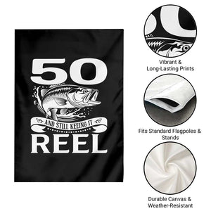 Still Keeping It Reel At 50 Garden Flag Fisherman Birthday Gift TS12 Print Your Wear