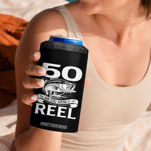 Still Keeping It Reel At 50 4 in 1 Can Cooler Tumbler Fisherman Birthday Gift TS12 Print Your Wear